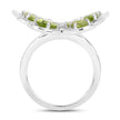 4.61 Carat Genuine Peridot and White Topaz .925 Sterling Silver Ring - Rings - Custom Crafting Alliance, LLC