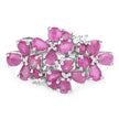 3.51 Carat Genuine Ruby and White Zircon .925 Sterling Silver Ring