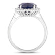 4.63 Carat Genuine Blue Sapphire and White Diamond 14K White Gold Ring - Rings - Custom Crafting Alliance, LLC