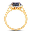 4.63 Carat Genuine Blue Sapphire and White Diamond 14K Yellow Gold Ring - Rings - Custom Crafting Alliance, LLC