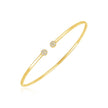 14k Yellow Gold High Polish Diamond Cluster Bangle (2mm)