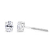14K White Gold 1.00 Cttw Lab Grown Oval Solitaire Diamond Stud Earrings (F-G Color, VS2-SI1 Clarity)