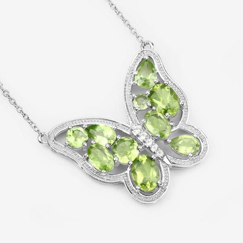 4.65 Carat Genuine Peridot .925 Sterling Silver Necklace - Necklaces - Custom Crafting Alliance, LLC