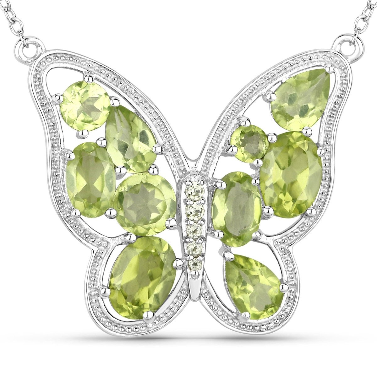 4.65 Carat Genuine Peridot .925 Sterling Silver Necklace - Necklaces - Custom Crafting Alliance, LLC
