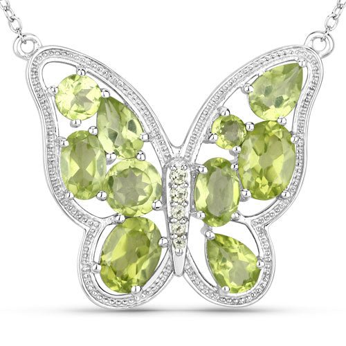 4.65 Carat Genuine Peridot .925 Sterling Silver Necklace - Necklaces - Custom Crafting Alliance, LLC