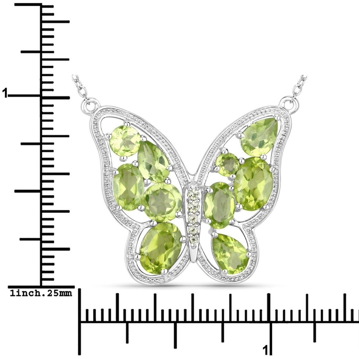 4.65 Carat Genuine Peridot .925 Sterling Silver Necklace - Necklaces - Custom Crafting Alliance, LLC
