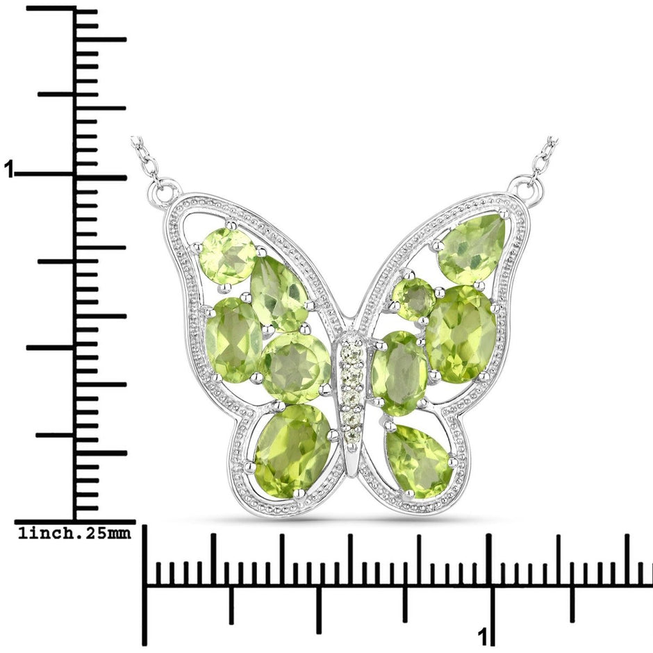 4.65 Carat Genuine Peridot .925 Sterling Silver Necklace - Necklaces - Custom Crafting Alliance, LLC