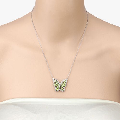 4.65 Carat Genuine Peridot .925 Sterling Silver Necklace - Necklaces - Custom Crafting Alliance, LLC