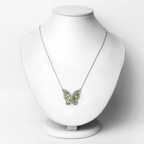 4.65 Carat Genuine Peridot .925 Sterling Silver Necklace - Necklaces - Custom Crafting Alliance, LLC