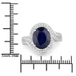 4.69 Carat Genuine Blue Sapphire and White Diamond 14K White Gold Ring - Rings - Custom Crafting Alliance, LLC