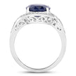 4.69 Carat Genuine Blue Sapphire and White Diamond 14K White Gold Ring - Rings - Custom Crafting Alliance, LLC
