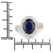 4.69 Carat Genuine Blue Sapphire and White Diamond 14K Yellow Gold Ring - Rings - Custom Crafting Alliance, LLC