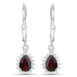1.88 Carat Genuine Garnet and White Topaz .925 Sterling Silver Jewelry Set
