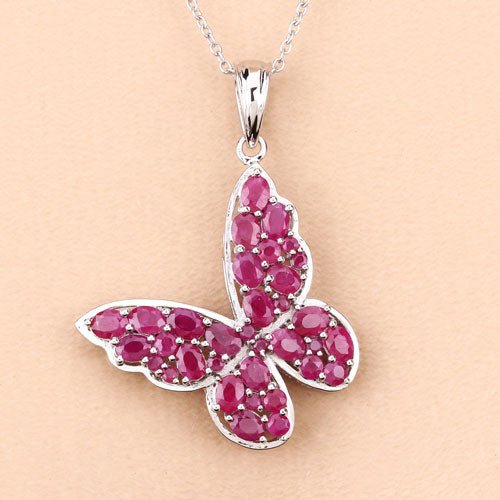 4.72 Carat Genuine Ruby .925 Sterling Silver Pendant - Pendants - Custom Crafting Alliance, LLC