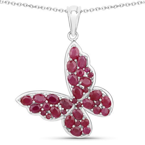 4.72 Carat Genuine Ruby .925 Sterling Silver Pendant - Pendants - Custom Crafting Alliance, LLC