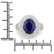 4.74 Carat Genuine Blue Sapphire and White Diamond 14K White Gold Ring - Rings - Custom Crafting Alliance, LLC