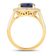 4.74 Carat Genuine Blue Sapphire and White Diamond 14K Yellow Gold Ring - Rings - Custom Crafting Alliance, LLC