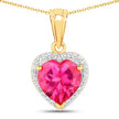 4.74 Carat Genuine Pink Topaz and White Topaz .925 Sterling Silver Pendant - Pendants - Custom Crafting Alliance, LLC