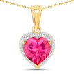 4.74 Carat Genuine Pink Topaz and White Topaz .925 Sterling Silver Pendant - Pendants - Custom Crafting Alliance, LLC