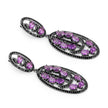 12.45 Carat Genuine Amethyst and Black Spinel .925 Sterling Silver Earrings