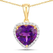 4.76 Carat Genuine Amethyst and White Topaz .925 Sterling Silver Pendant - Pendants - Custom Crafting Alliance, LLC