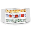 1.69 Carat Genuine Multi Sapphire .925 Sterling Silver Ring