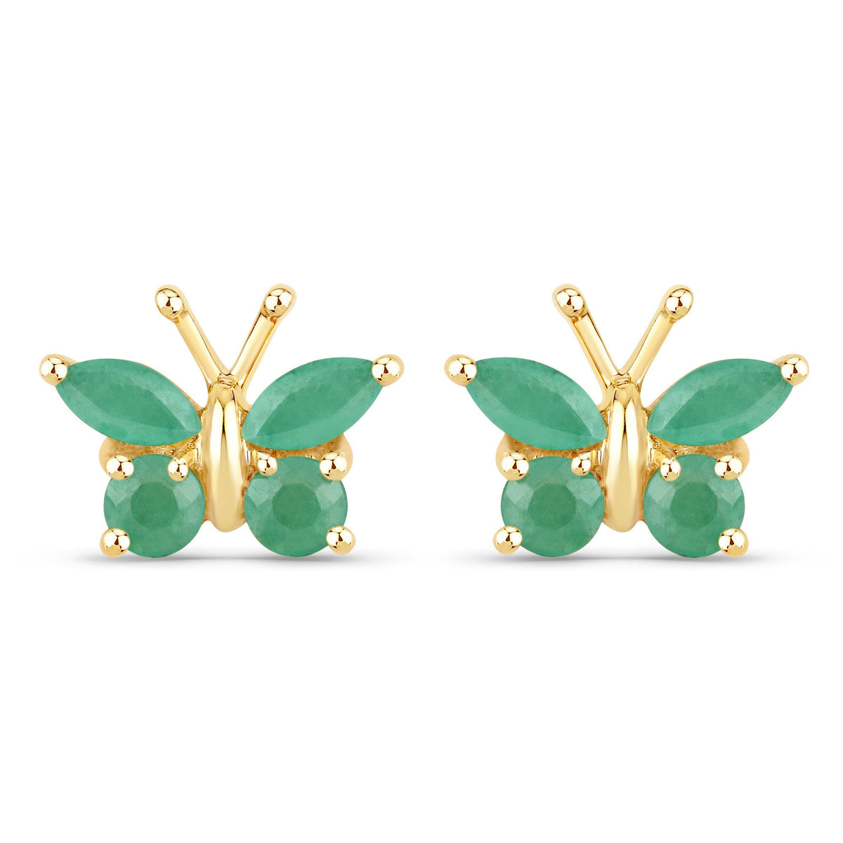 0.50 Carat Genuine Emerald .925 Sterling Silver Earrings