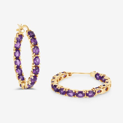 4.80 Carat Genuine Amethyst .925 Sterling Silver Earrings - Earrings - Custom Crafting Alliance, LLC