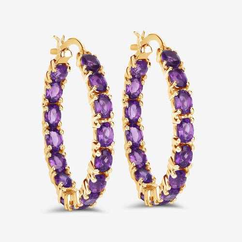4.80 Carat Genuine Amethyst .925 Sterling Silver Earrings - Earrings - Custom Crafting Alliance, LLC