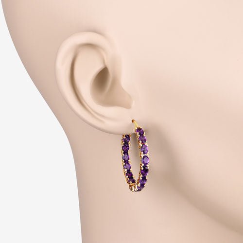 4.80 Carat Genuine Amethyst .925 Sterling Silver Earrings - Earrings - Custom Crafting Alliance, LLC