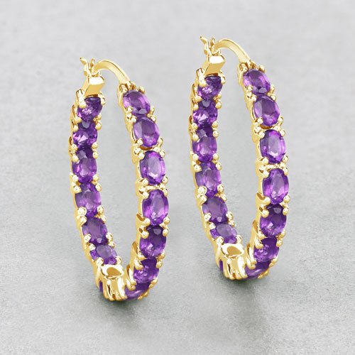 4.80 Carat Genuine Amethyst .925 Sterling Silver Earrings - Earrings - Custom Crafting Alliance, LLC