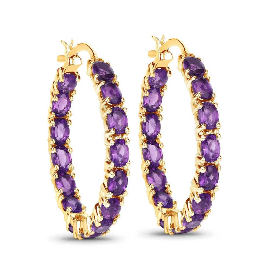 4.80 Carat Genuine Amethyst .925 Sterling Silver Earrings - Earrings - Custom Crafting Alliance, LLC