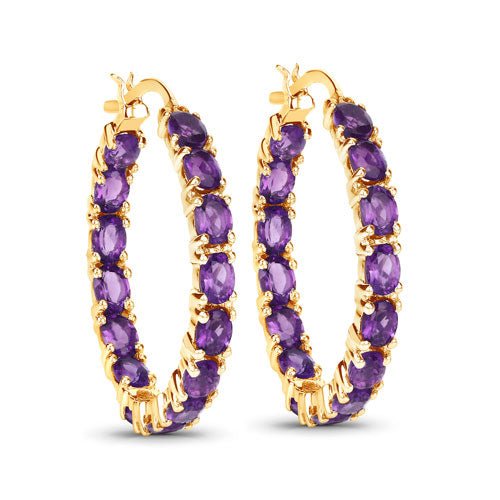 4.80 Carat Genuine Amethyst .925 Sterling Silver Earrings - Earrings - Custom Crafting Alliance, LLC