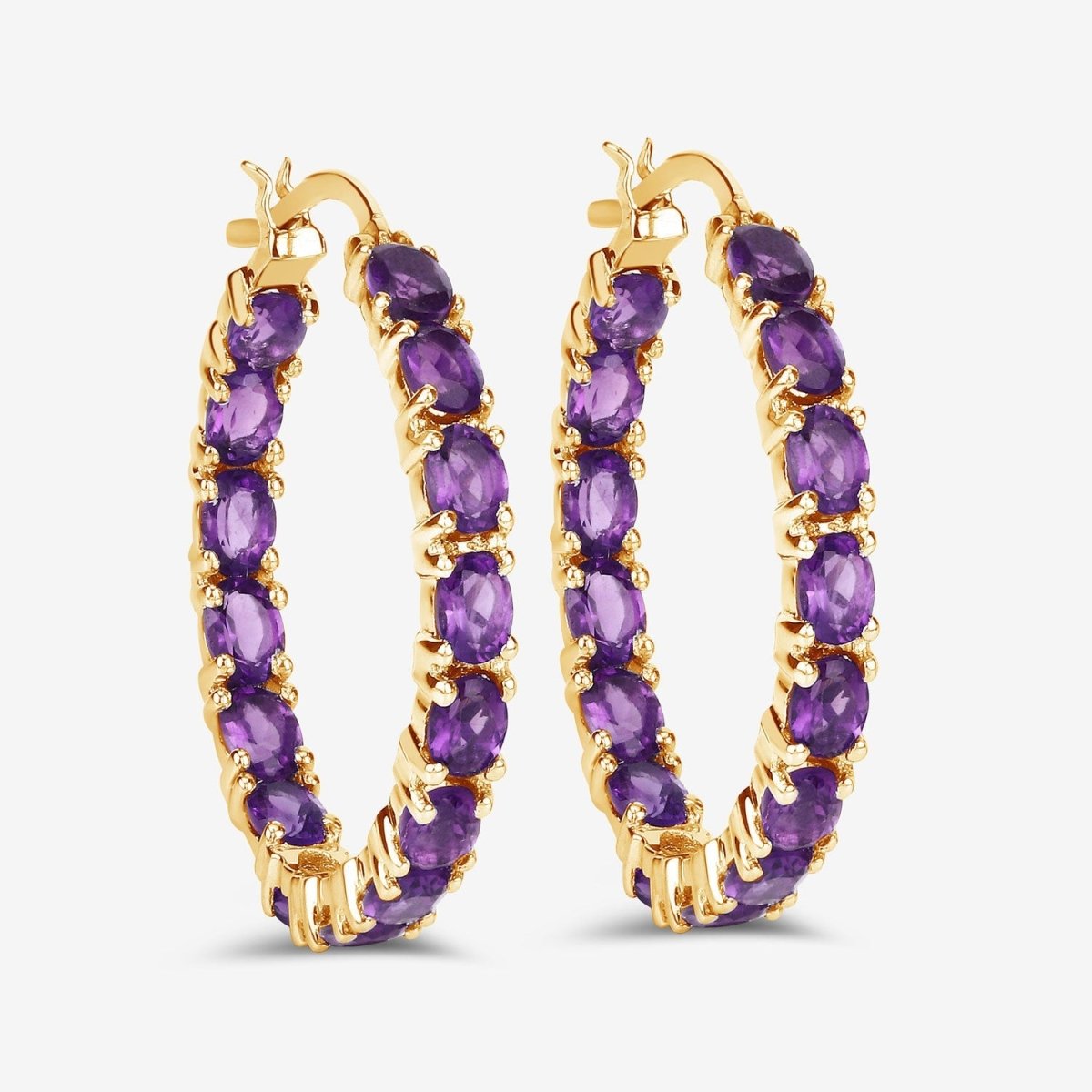 4.80 Carat Genuine Amethyst .925 Sterling Silver Earrings - Earrings - Custom Crafting Alliance, LLC