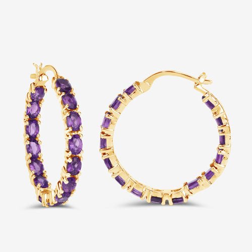 4.80 Carat Genuine Amethyst .925 Sterling Silver Earrings - Earrings - Custom Crafting Alliance, LLC