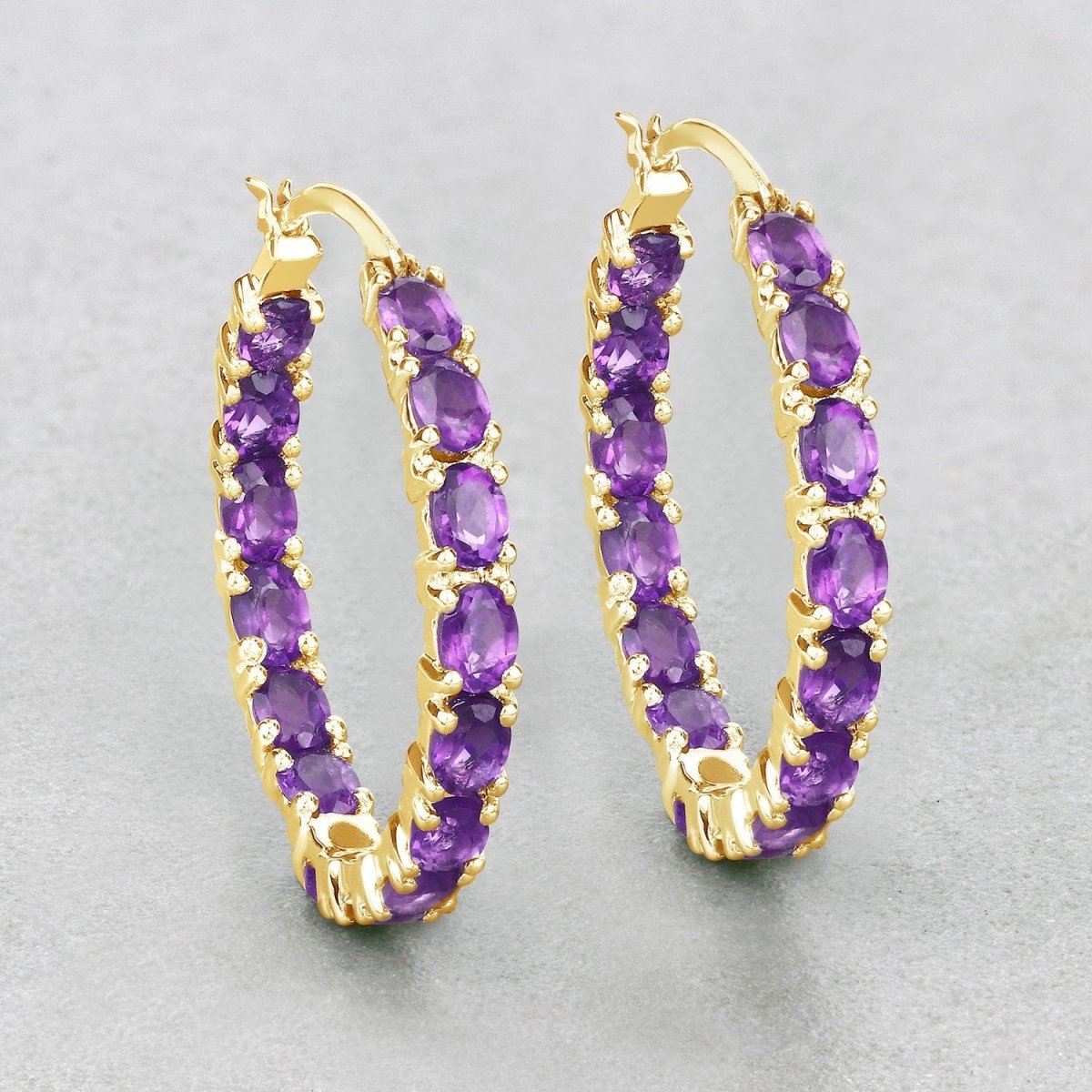 4.80 Carat Genuine Amethyst .925 Sterling Silver Earrings - Earrings - Custom Crafting Alliance, LLC