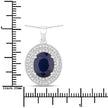 4.82 Carat Genuine Blue Sapphire and White Diamond 14K White Gold Pendant - Pendants - Custom Crafting Alliance, LLC