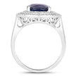 4.82 Carat Genuine Blue Sapphire and White Diamond 14K White Gold Ring - Rings - Custom Crafting Alliance, LLC