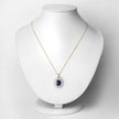 4.82 Carat Genuine Blue Sapphire and White Diamond 14K Yellow Gold Pendant - Pendants - Custom Crafting Alliance, LLC