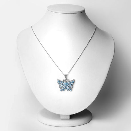 4.84 Carat Genuine Swiss Blue Topaz .925 Sterling Silver Pendant - Pendants - Custom Crafting Alliance, LLC
