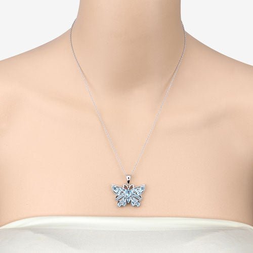 4.84 Carat Genuine Swiss Blue Topaz .925 Sterling Silver Pendant - Pendants - Custom Crafting Alliance, LLC