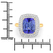4.84 Carat Genuine Tanzanite and White Diamond 14K Yellow Gold Ring - Rings - Custom Crafting Alliance, LLC