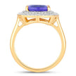 4.84 Carat Genuine Tanzanite and White Diamond 14K Yellow Gold Ring - Rings - Custom Crafting Alliance, LLC
