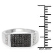 0.55 Carat Genuine Black Diamond and White Diamond .925 Sterling Silver Ring