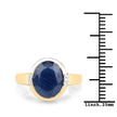 4.85 Carat Genuine Blue Sapphire and White Diamond 14K Yellow Gold Ring - Rings - Custom Crafting Alliance, LLC