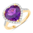 4.86 Carat Genuine Amethyst and White Topaz .925 Sterling Silver Ring - Rings - Custom Crafting Alliance, LLC