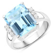 4.89 Carat Genuine Blue Topaz and White Topaz .925 Sterling Silver Ring - Rings - Custom Crafting Alliance, LLC