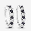 1.28 Carat Genuine Blue Sapphire and White Topaz .925 Sterling Silver Earrings