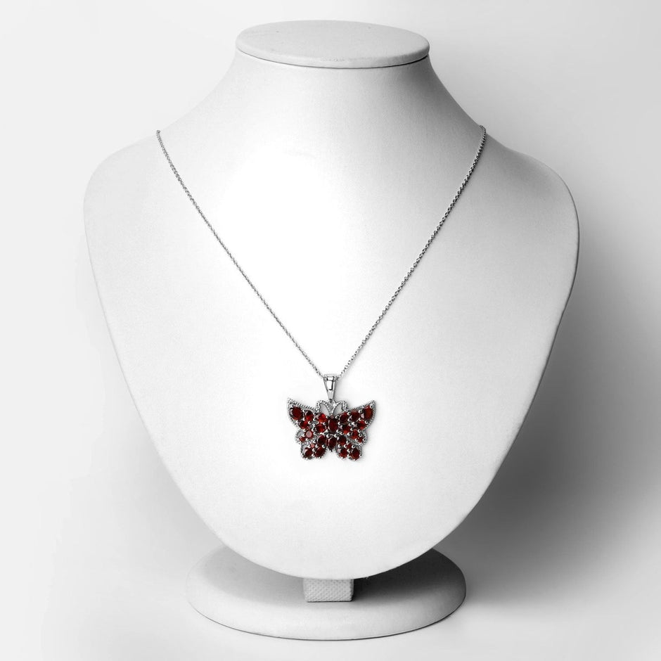 4.90 Carat Genuine Garnet .925 Sterling Silver Pendant - Pendants - Custom Crafting Alliance, LLC
