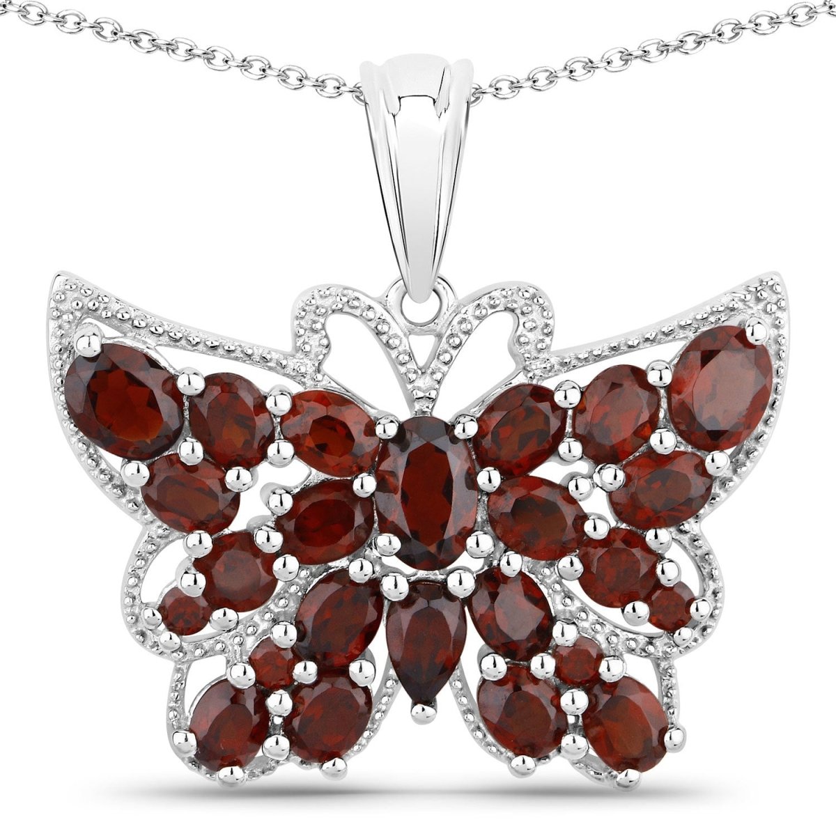 4.90 Carat Genuine Garnet .925 Sterling Silver Pendant - Pendants - Custom Crafting Alliance, LLC